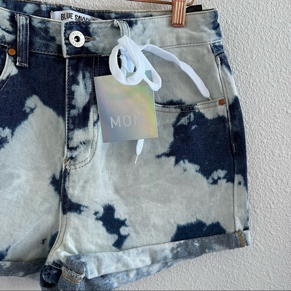 NWT Blue Savvy Acid Bleach Wash Denim Jean 100% Cotton Shorts 9 / 29 - Picture 5 of 10